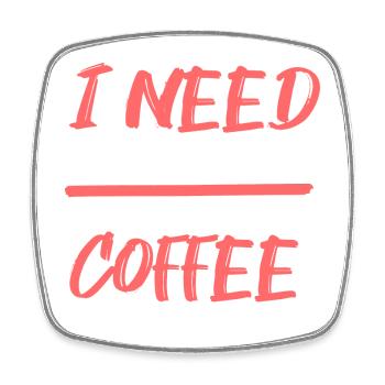 Müdigkeit Kaffeeliebhaber Statement Kaffee Trinken - Viereckiger Kühlschrankmagnet - Weiß - Vorne