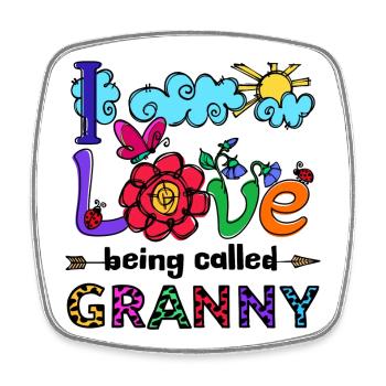 Vieille Femme Grand-mère Grand-mère Déclaration Retraité - Magnet carré - blanc - Devant