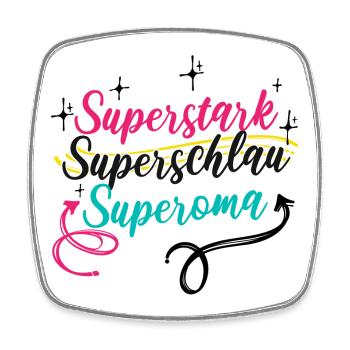 Oma Großmutter Superoma Alte Frau Spruch - Viereckiger Kühlschrankmagnet - Weiß - Vorne