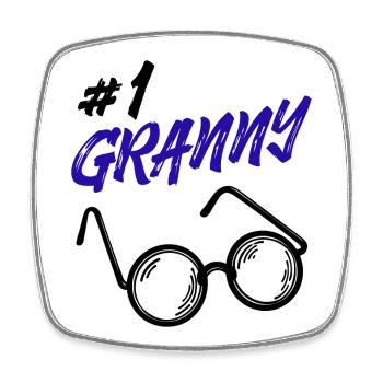 Omi Brille Statement Oma Beste Großmutter - Viereckiger Kühlschrankmagnet - Weiß - Vorne