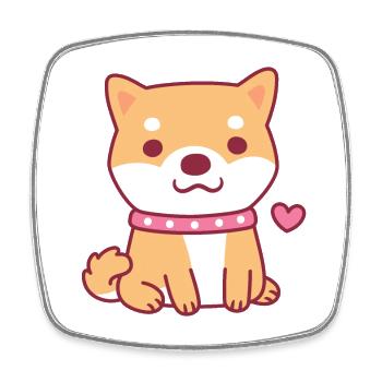 Cute Shiba Inu Dog - Square fridge magnet - white - Front