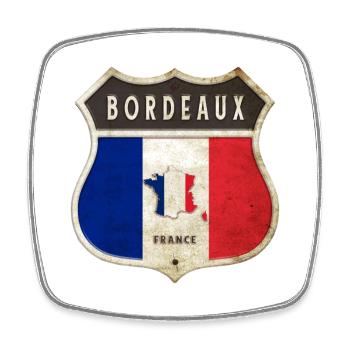 Bordeaux France Armoiries Drapeaux Design - Magnet carré - blanc - Devant