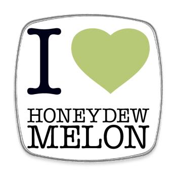 J’ADORE LE MELON MIEL Honigmelone - Magnet carré - blanc - Devant