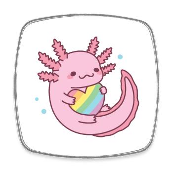 Mignon axolotl arc-en-ciel coeur fierté - Magnet carré - blanc - Devant