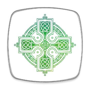 Celtic Cross - Viereckiger Kühlschrankmagnet - Weiß - Vorne