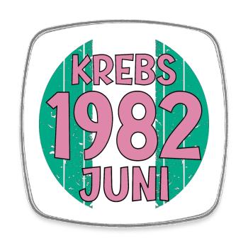 Sternzeichen Krebs JUNI 1982 - Viereckiger Kühlschrankmagnet - Weiß - Vorne