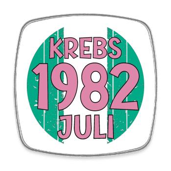 Geburtstag Sternzeichen Krebs Juli 1982 - Viereckiger Kühlschrankmagnet - Weiß - Vorne