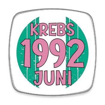 Sternzeichen Krebs Juni 1992 Geburtstag - Viereckiger Kühlschrankmagnet - Weiß - Vorne