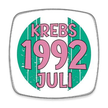 Sternzeichen Krebs Juli 1992 - Viereckiger Kühlschrankmagnet - Weiß - Vorne