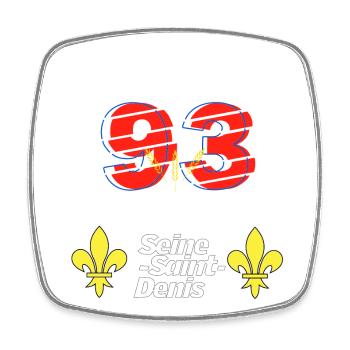 Seine saint denis - Viereckiger Kühlschrankmagnet - Weiß - Vorne