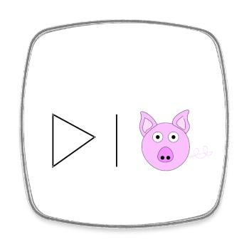 Dreieckslinie weit geöffnete Schweine - Viereckiger Kühlschrankmagnet - Weiß - Vorne