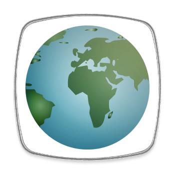 blue planet Earth with green continents - Square fridge magnet - white - Front