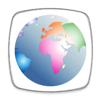 blue planet Earth with colorful continents - Square fridge magnet - white - Front