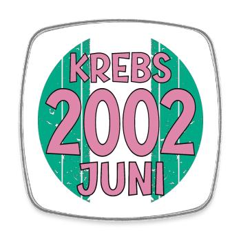 Sternzeichen Krebs Geburtstag Juni 2002 - Viereckiger Kühlschrankmagnet - Weiß - Vorne