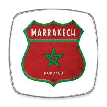 Marrakesch Marokko Wappen Flaggen Design - Viereckiger Kühlschrankmagnet - Weiß - Vorne