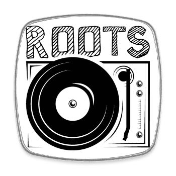 roots dj icon turntable icon logo graphic - Square fridge magnet - white - Front