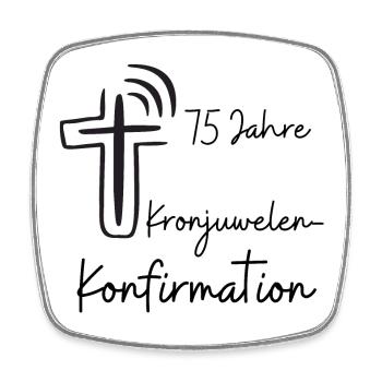 Kronjuwelen-Konfirmation 75 Jahre Jubiläum - Viereckiger Kühlschrankmagnet - Weiß - Vorne