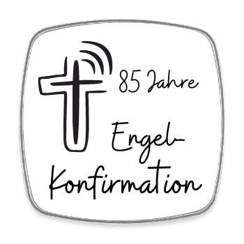 Engel Konfirmation 85 Jahre Jubelkonfirmation - Viereckiger Kühlschrankmagnet - Weiß - Vorne