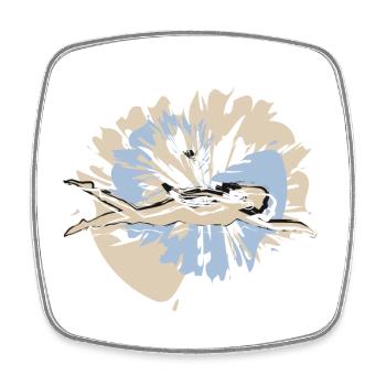 Valentine's Day Swimmer - Square fridge magnet - white - Front