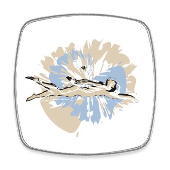 Valentine's Day swimmers in competition - Square fridge magnet - white - Front