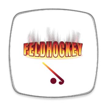 Feldhockey Design - Viereckiger Kühlschrankmagnet - Weiß - Vorne