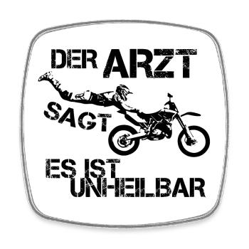 Motocross witzig Geschenk - Viereckiger Kühlschrankmagnet - Weiß - Vorne