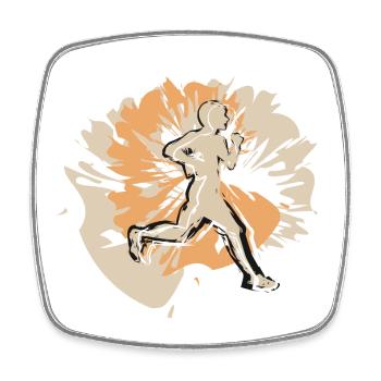 Stylish runner always one step ahead - Square fridge magnet - white - Front