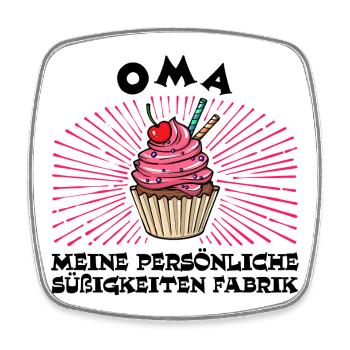 Oma Enkelkind Cool Statement Großmutter Alles Gute - Viereckiger Kühlschrankmagnet - Weiß - Vorne