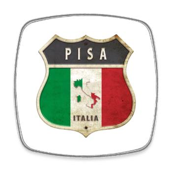 Pisa Italien Wappen Flaggen Design - Viereckiger Kühlschrankmagnet - Weiß - Vorne