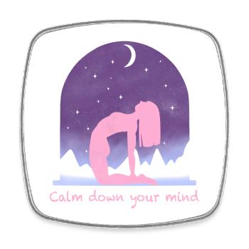 Yoga - Square fridge magnet - white - Front