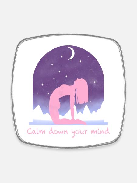 Yoga - Square fridge magnet - white