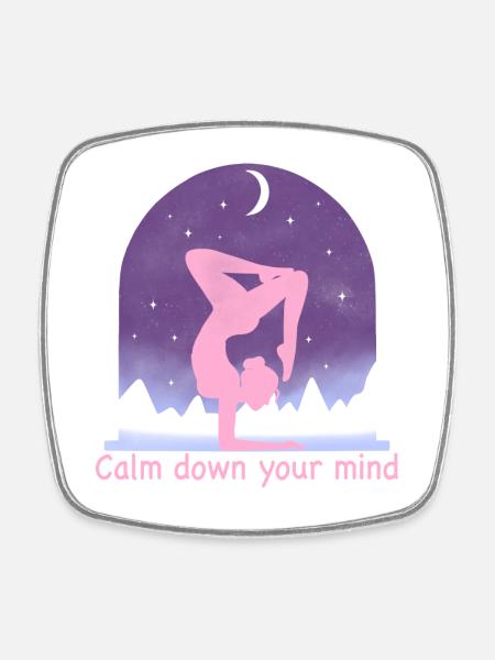 Yoga - Magnet carré - blanc