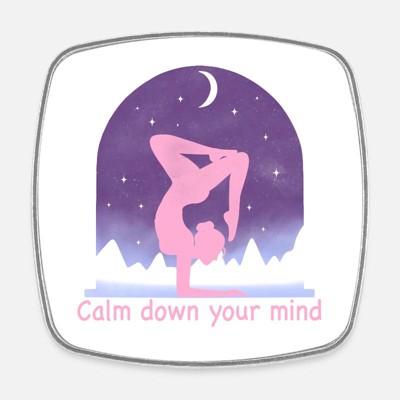 Yoga - Magnet carré - blanc