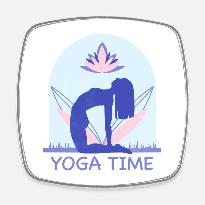 Yoga - Viereckiger Kühlschrankmagnet - Weiß