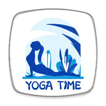 Yoga - Viereckiger Kühlschrankmagnet - Weiß - Vorne