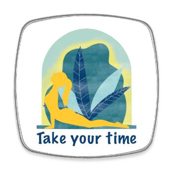 Yoga - Square fridge magnet - white - Front