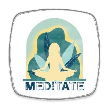 Yoga - Viereckiger Kühlschrankmagnet - Weiß - Vorne