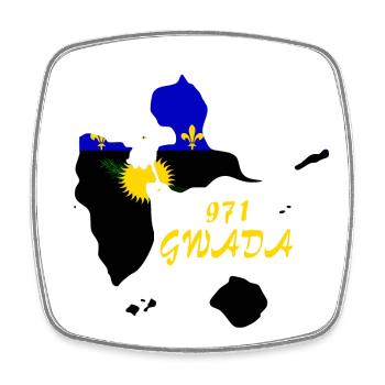 Guadeloupe - Viereckiger Kühlschrankmagnet - Weiß - Vorne