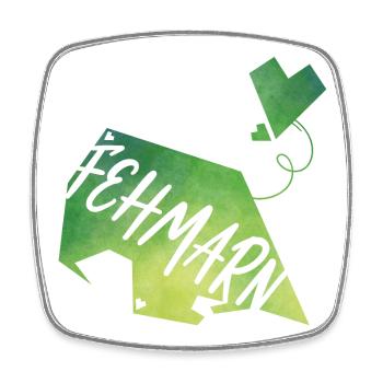 Fehmarn - Viereckiger Kühlschrankmagnet - Weiß - Vorne