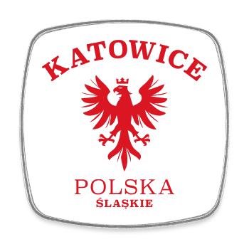KATOWICE Kattowitz Polen Polska Poland - Viereckiger Kühlschrankmagnet - Weiß - Vorne
