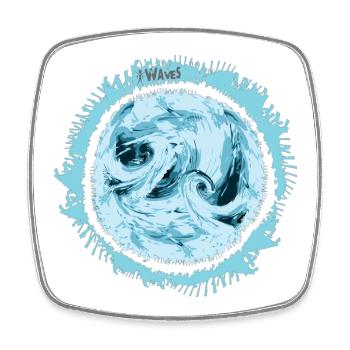 Stormy Water Swirl Design - Square fridge magnet - white - Front