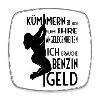 Kümmern Sie sich um Ihre Angelegenheiten - Viereckiger Kühlschrankmagnet - Weiß - Vorne