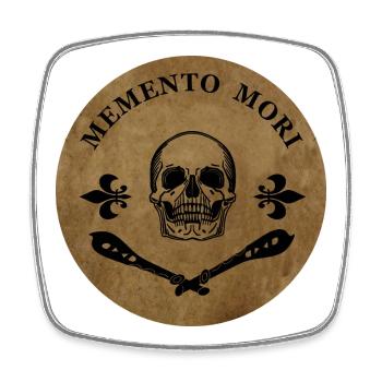 Memento Mori - Square fridge magnet - white - Front