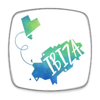 Ibiza - Viereckiger Kühlschrankmagnet - Weiß - Vorne