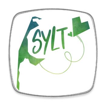 Sylt - Viereckiger Kühlschrankmagnet - Weiß - Vorne