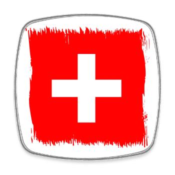 Cadeau du drapeau suisse suisse - Magnet carré - blanc - Devant