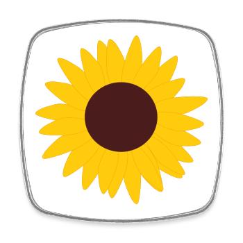 Fleur, Jaune, Fleur Jaune, Fleurs, Tournesol, Fleur - Magnet carré - blanc - Devant