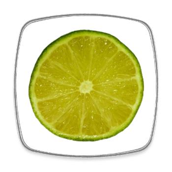 Lime Slice - Square fridge magnet - white - Front