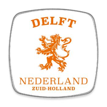DELFT Niederlande, Pays-Bas - Magnet carré - blanc - Devant