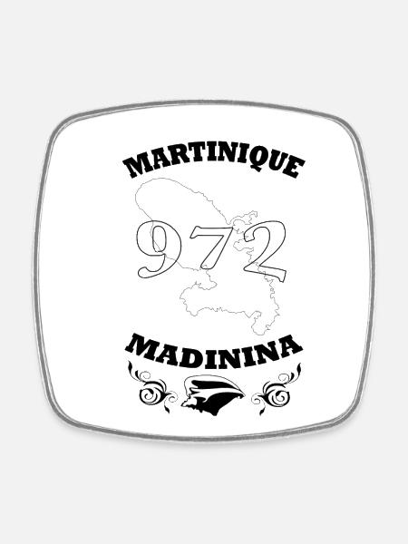Martinique - Magnet carré - blanc